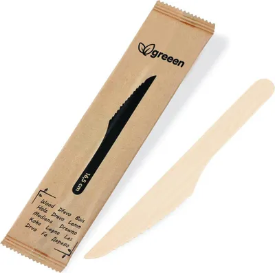 Obrázek produktu pro Nůž dřevěný jednotlivě balený 16 cm - 100 ks