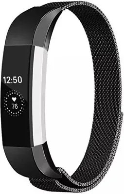 Produktbild von Strap-it Milanese Armband - Kompatibel mit Fitbit Alta Armband Ersatzarmband Edelstahl - Magnetverschluss - Hochwertiges Material - für Armband Schwarz (S/M)