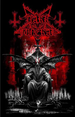 Produktbild von Textilflagge mit Baphomet Motiv und Bandlogo