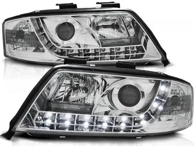 Obrázek produktu pro Designové světlomety LED pro denní svícení pro Audi A6 4B 01-04 chromované