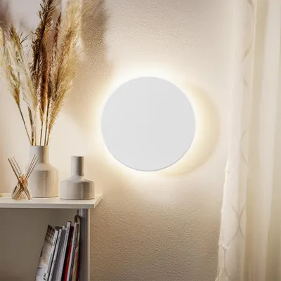 Produktbild von Braytron LED 12W Wandleuchte Designer Wandlicht Rund Weiß indirekte Beleuchtung IP65 3000-6500K