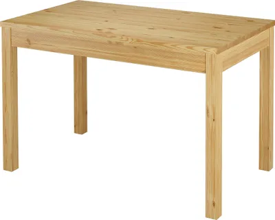Produktbild von Schmaler Esszimmertisch aus Kiefer Massivholz 70x120 cm mit wählbarem Tischbein-Design V-90.70-54Beine Glatt