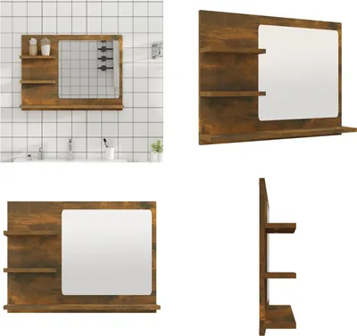 Obrázok produktu pre vidaXL Kúpeľňové zrkadlo dymový dub 60x10,5x45 cm Materiál na báze dreva - Zrkadlo - Kúpeľňové zrkadlo - Kúpeľňové zrkadlo