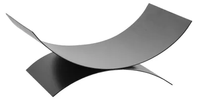 Image de Porte bûches demi-lune en acier noir 44x28x17cm