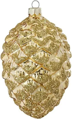 Produktbild von Christbaumschmuck Zapfen Glas 12,5 cm Inkagold