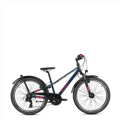 Immagine prodotto di Bicicletta per bambini da 24 pollici, 7 marce, bicicletta da ragazzo, S'COOL troX pro, dai 7 agli 11 anni, 130-150 cm, blu scuro/rosa