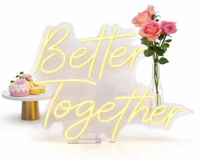 Produktbild von Better Together Neonschild - LED - Weiß - Acryl - 10 W - DC - Für Hochzeiten und Partys