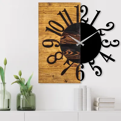 Immagine prodotto di Opviq, Orologio in legno 7, orologi da parete, noce, metallo, 58 x 58 x 3 cm
