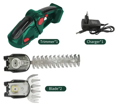 Immagine prodotto di Attrezzo da giardino 2 in 1 - Tagliasiepi e cesoie per erba a batteria - 24 V senza fili - Ricaricabile - Con 1 batteria - Per arbusti e prato - Verde