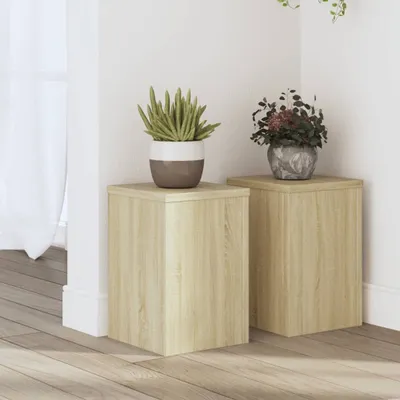 Produktbild von "2026 Promotion" Pflanzenständer - Hochbeet - 2 Stk. - Blumenkasten - Sonoma-Eiche 20x20x30 cm - Holzwerkstoff - Beete CC31163
