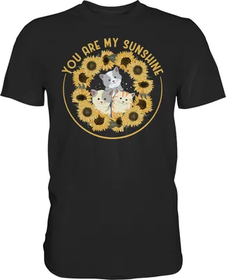 Produktbild von Katzen Sonnenblumen T-Shirt Gärtner Geschenk Garten – Black / L