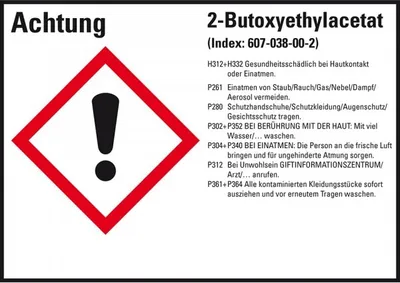 Produktbild von Dreifke® Aufkleber I GHS-Etikett 2-Butoxyethylacetat, GefStoffV/GHS/CLP, Foli...
