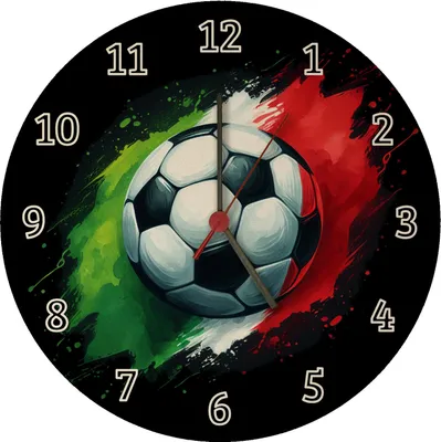 Produktbild von Fußball Italien Flagge Wanduhr aus MDF