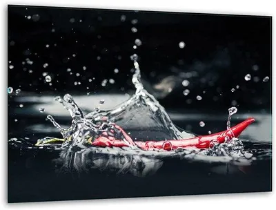 Produktbild von Glas-Schneidebrett - Dekorativ und funktional - 40x30 cm - Mehrfarbig