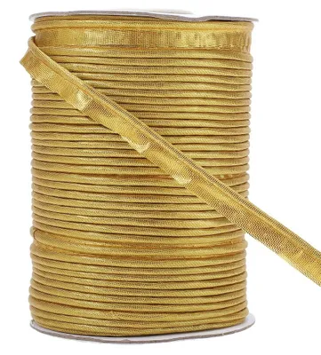 Goldenes Paspelband 64 m, 10 mm, Polyester, für Nähen & Basteln