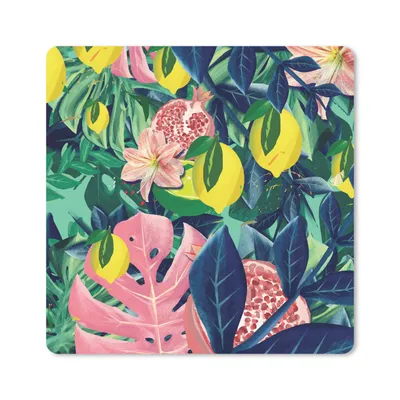 Produktbild von MuchoWow® Mauspad Mousepad Blumen - Früchte - Farben 20x20 cm - Mousepads - Maus Mat - Pad - Mausunterlage - Desk Mat - Bureauartikeln