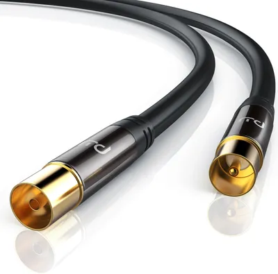 Produktbild von Primewire HDTV Antennenkabel mit 4-fach Schirmung IEC-Stecker zu RF-Buchse / 75 Ohm / 135dB - 5 m