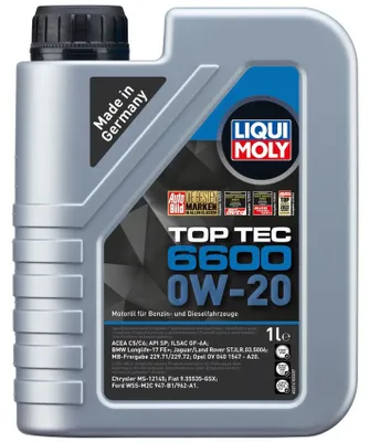 Produktbild von LIQUI MOLY Top Tec 6600 für 0W-20 1 Liter Motoröl Motorenöl Longlife-17 FE+ STJLR.03.5006 229.71 229.72 OV0401547-A20 MS-12145 9.55535-GSX Öl