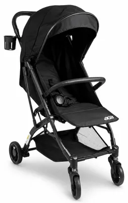 Produktbild von Kinderwagen Schwarz, leicht, mit Liegeposition, 360° schwenkbaren Vorderrädern und kompaktem Klappmaß