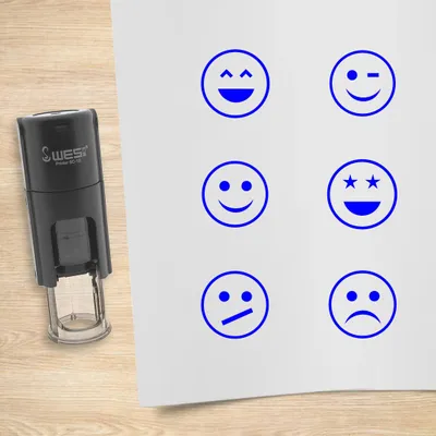Immagine prodotto di Set di timbri CombiCraft Smiley blu con 6 timbri