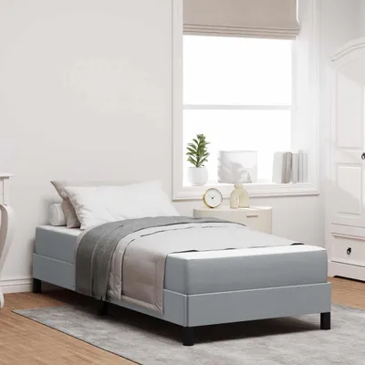 Zdjęcie produktu dla vidaXL Łóżko z materacem sprężynowym jasnoszare 90 x 190 cm tkanina