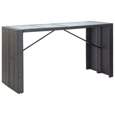 Image de vidaXL Ensemble de bar de jardin 9 pièces Poly rotin noir