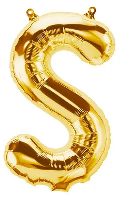 Produktbild von Folienballon Buchstabe S, gold, ca. 40 cm, für Luftbefüllung