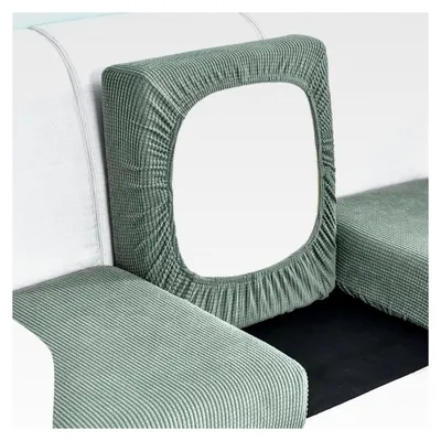 Produktbild von Sitzkissenbezug für Sofas, Stretch Sofabezug, Passform Sofabezug, Weiche Schonbezüge für Möbel, Ersatz für Einzelkissen (Großer 1-Sitzer, Grün)