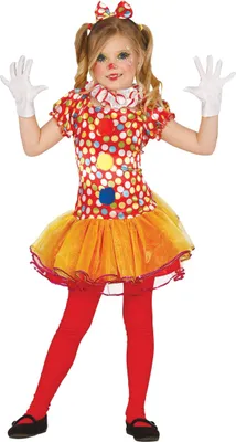 Immagine prodotto di Fiestas Guirca Costume da clown colorato bambina con sottogonna vestito da clown, costume da clown con volant bambine, costume da clown bambini carnevale, costumi carnevale bambini clown carnevale