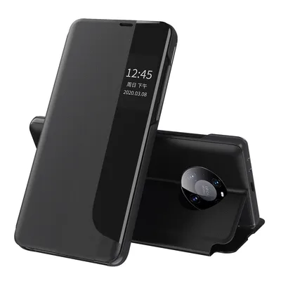 Obrázek produktu pro Flipové pouzdro pro Huawei Mate 40 Pro,Polyuretankůže pouzdro s okénkem a funkcí stojánku černé