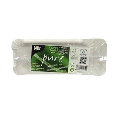 Zdjęcie produktu dla Papstar jednorazowe papierowe talerzyki ze świeżej tektury włóknistej 8 x 21 cm 250 szt