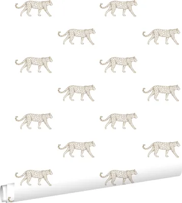 Zdjęcie produktu dla ESTAhome Tapeta pantery białymIbeżowym 53 cm x 10.05 m