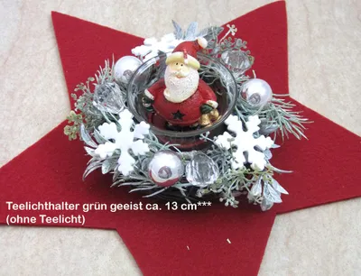 Produktbild von Teelichthalter grün geeist ca. 13 cm