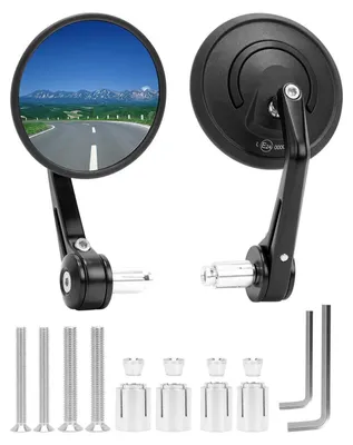 Image de Miroir de moto universel, rétroviseur de guidon, homologué, rotatif à 360°, en alliage d'aluminium, pour scooters, VTT, etc