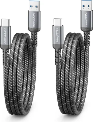 Produktbild von deleyCON 2x 2m USB-A auf USB-C Kabel USB 3.0 5Gbps (USB 3.2 Gen1) Ladekabel Datenkabel für Smartphone Tablet Notebook Kamera HDD SSD Externe Festplatte Usw.