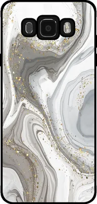 Immagine prodotto di Smartphonica Custodia per telefono adatta a Samsung Galaxy J7 2016 con stampa in marmo - Custodia posteriore in TPU con design in marmo - Argento