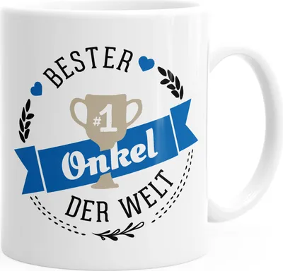 Produktbild von Kaffee-Tasse bester Onkel der Welt Geschenk für Onkel MoonWorks® weiß unisize