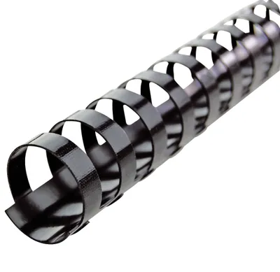 Immagine prodotto di GBC 4028175 Dorso di raccoglitore a spirale in plastica - A4, 10 mm/65 fogli, nero, 100 pezzi