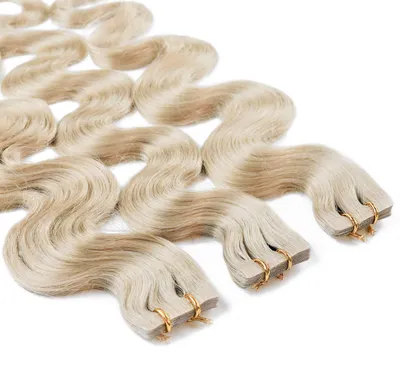 Zdjęcie produktu dla Przedłużanie włosów na taśmie z prawdziwych włosów #10/1 jasny blond popielaty