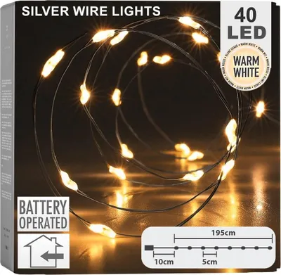 Zdjęcie produktu dla Lampki choinkowe druciki 40 LED, 195 cm