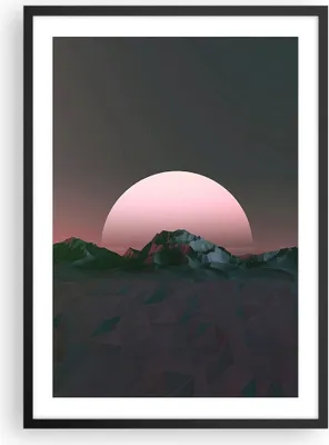 Produktbild von Gerahmtes Poster - Schwarzer Rahmen - Landschaft Berge Sonne - 50x70 cm - Wand Bild - Wanddeko - Wandbilder - Kunstposter - Wandposter - Bilderrahmen - Bilder - Kunstdruck - Wandbild - P2BPA50x70-4320