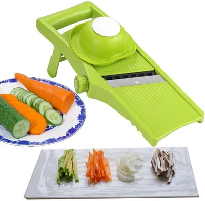 Produktbild von Gemüseschneider 3-in-1, Edelstahl-Mandoline Mit Verstellbarer Schnitthöhe 1–6 Mm, Für Kartoffeln Karotten Und Gemüse