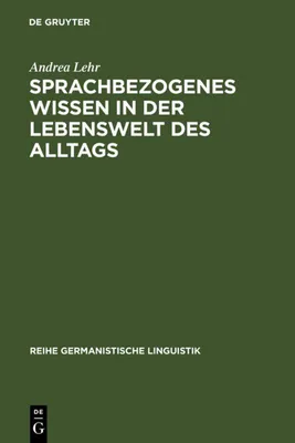 Produktbild von Sprachbezogenes Wissen in der Lebenswelt des Alltags