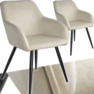 Produktbild von tectake® Esszimmerstuhl Marilyn gepolstert, in Samtoptik 58 x 62 x 82 cm
