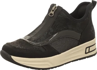 Produktbild von Rieker Damen-Slipper Ready2GO Schwarz-Beige, Farbe:schwarz, EU Größe:36