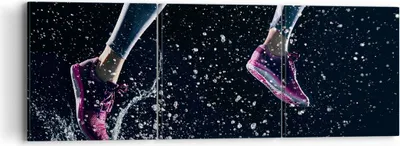 Produktbild von Bild auf Leinwand - Leinwandbild - Laufen Lifestyle Leichtathletik Schuhe - 90x30cm - Wand Bild - Wanddeko - Leinwanddruck - Bilder - Kunstdruck - Leinwand bilder - Wandkunst - CA90x30-2900