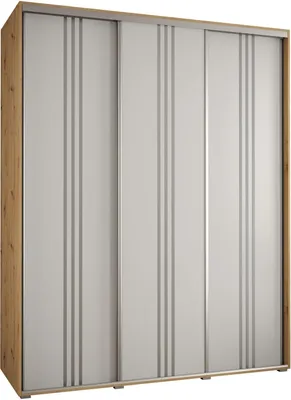 Produktbild von MEBLE KRYSPOL Davos 6 Schrank, drei Türen - 235,2x190x60 cm - Artisan Weiß Silber