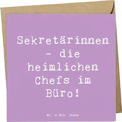 Produktbild von Mr. & Mrs. Panda Grußkarte Spruch Sekretärin Chefin - Lavendeltraum - Geschenk, Wertschätzung Sekretärinnen, Beruf, handgefertigte Geschenke, Glückwunschkarte, Klappkarte