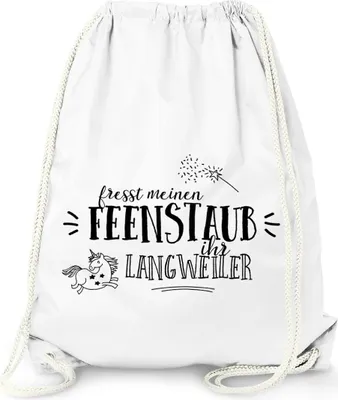 Produktbild von Turnbeutel Fresst meinen Feenstaub ihr Langweiler Sprüche Spruch Moonworks® weiß unisize