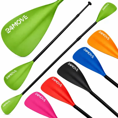 Produktbild von 24MOVE® Paddel Doppelpaddel 2in1 Stechpaddel für SUP Stand Up Board, Kajak, leicht aus Aluminium 230cm, verstellbar grün